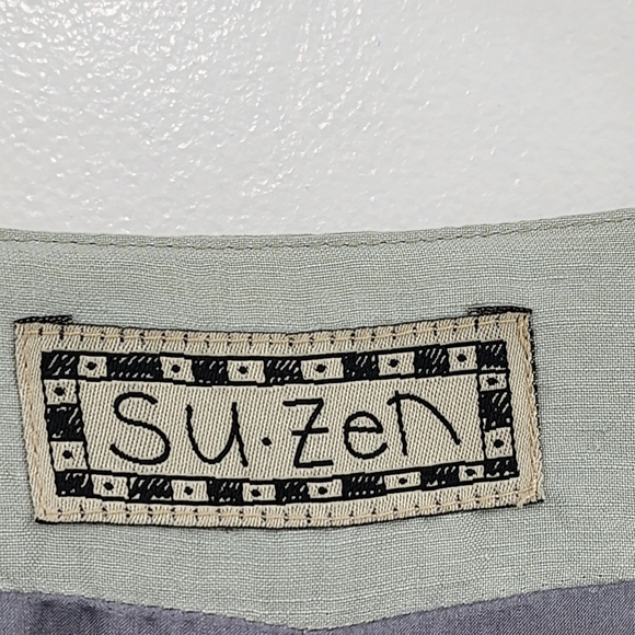 SuZen Vintage Women's Linen Blend Button Front Cropped Top - S - Picture 5 of 9